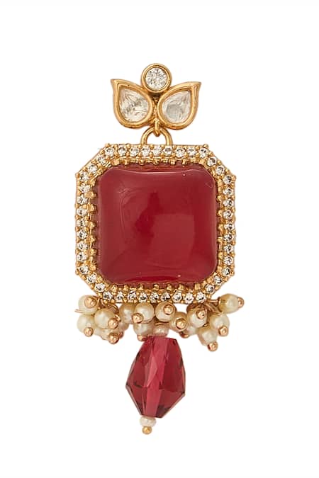 Nazaakat By Samara Singh Red Ruby Stone Embellished Jewellery Set at Aza Fashions Nazaakat By Samara Singh_Red Ruby Stone Embellished Jewellery Set _at_Aza_Fashions