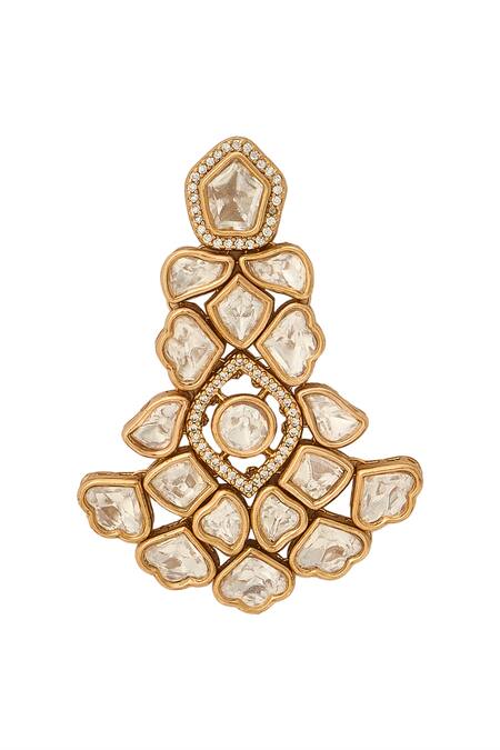 Buy Nazaakat By Samara Singh White Gold Plated Necklace And Earring Set Buy_Nazaakat By Samara Singh_White Gold Plated Necklace And Earring Set