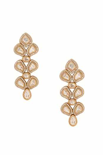 Buy_Nazaakat By Samara Singh_Gold Plated Cut Work, Stones Brass Necklace And Earring Set _Online_at_Aza_Fashions