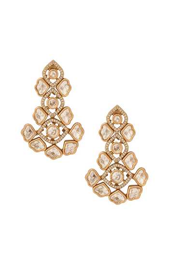 Shop Nazaakat By Samara Singh Gold Plated And White Embellished Jewellery Set Online at Aza Fashions Shop_Nazaakat By Samara Singh_Gold Plated And White Embellished Jewellery Set _Online_at_Aza_Fashions