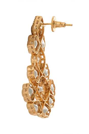 Nazaakat By Samara Singh Gold Plated And White Embellished Jewellery Set at Aza Fashions Nazaakat By Samara Singh_Gold Plated And White Embellished Jewellery Set _at_Aza_Fashions