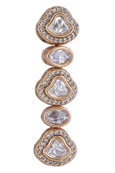 Nazaakat By Samara Singh_Gold Plated Stones And White Necklace Set _Online_at_Aza_Fashions