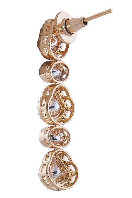 Buy_Nazaakat By Samara Singh_Gold Plated Stones And White Necklace Set 