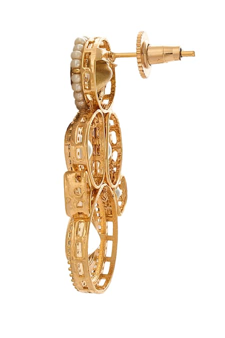 Shop Nazaakat By Samara Singh Red Brass And Green Stone Embellished Jewellery Set Online at Aza Fashions Shop_Nazaakat By Samara Singh_Red Brass And Green Stone Embellished Jewellery Set _Online_at_Aza_Fashions