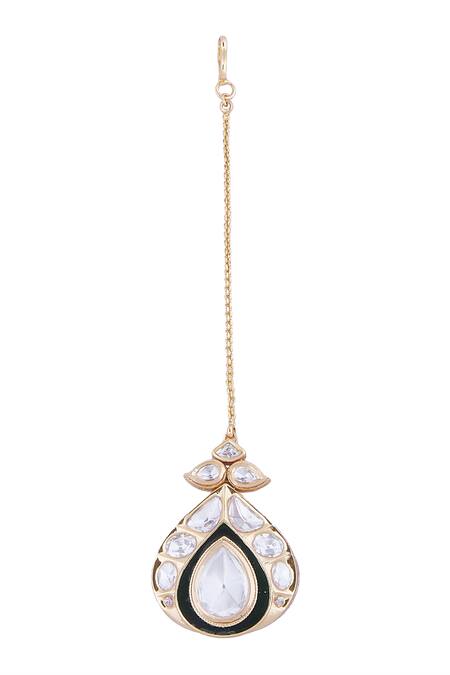 Nazaakat By Samara Singh Green And Gold Necklace Set Online at Aza Fashions Nazaakat By Samara Singh_Green And Gold Necklace Set _Online_at_Aza_Fashions