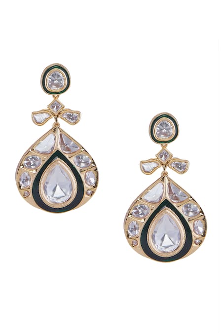 Shop Nazaakat By Samara Singh Green And Gold Necklace Set Online at Aza Fashions Shop_Nazaakat By Samara Singh_Green And Gold Necklace Set _Online_at_Aza_Fashions