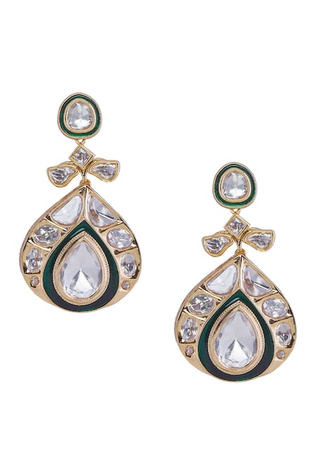 Nazaakat By Samara Singh_Red Stones And Gold Necklace Set _at_Aza_Fashions