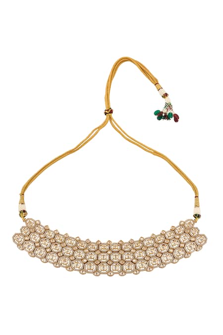 Buy Nazaakat By Samara Singh White Stones Gold And Brass Jewellery Set Online at Aza Fashions Buy_Nazaakat By Samara Singh_White Stones Gold And Brass Jewellery Set _Online_at_Aza_Fashions