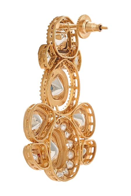 Shop_Nazaakat By Samara Singh_Red And Gold Brass Jewellery Set _Online_at_Aza_Fashions