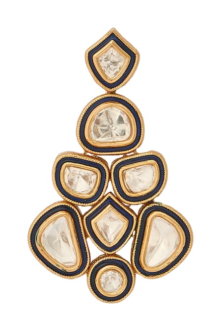 Nazaakat By Samara Singh Blue Brass And Gold Jewellery Set at Aza Fashions Nazaakat By Samara Singh_Blue Brass And Gold Jewellery Set _at_Aza_Fashions