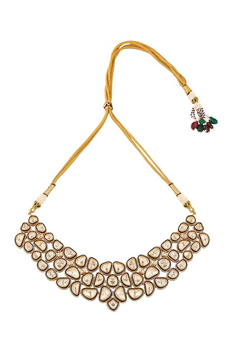 Buy Nazaakat By Samara Singh Blue Brass And Gold Jewellery Set Buy_Nazaakat By Samara Singh_Blue Brass And Gold Jewellery Set