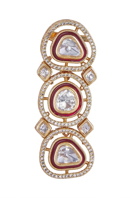 Nazaakat By Samara Singh Red Stones And Gold Jewellery Set at Aza Fashions Nazaakat By Samara Singh_Red Stones And Gold Jewellery Set _at_Aza_Fashions