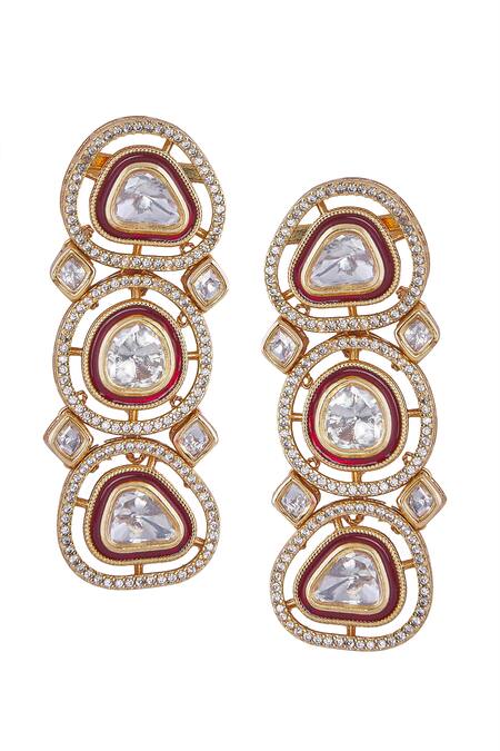 Buy Nazaakat By Samara Singh Red Stones And Gold Jewellery Set Buy_Nazaakat By Samara Singh_Red Stones And Gold Jewellery Set