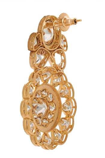 Shop_Nazaakat By Samara Singh_Green Stones And Gold Brass Jewellery Set _Online_at_Aza_Fashions