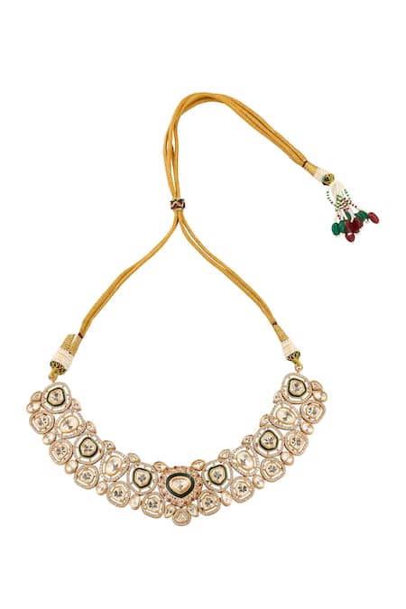 Nazaakat By Samara Singh_Green Traditional And Ruby Jewellery Set _at_Aza_Fashions