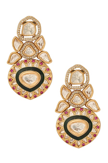 Buy_Nazaakat By Samara Singh_Green Traditional And Ruby Jewellery Set 