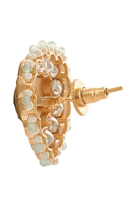 Nazaakat By Samara Singh_Cream Mint And Creme Embellished Jewellery Set _Online_at_Aza_Fashions