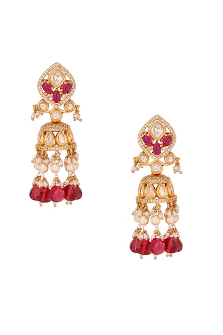 Nazaakat By Samara Singh Red Stones Ruby Embellished Jewellery Set Online at Aza Fashions Nazaakat By Samara Singh_Red Stones Ruby Embellished Jewellery Set _Online_at_Aza_Fashions