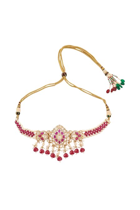 Buy Nazaakat By Samara Singh Red Stones Ruby Embellished Jewellery Set Online at Aza Fashions Buy_Nazaakat By Samara Singh_Red Stones Ruby Embellished Jewellery Set _Online_at_Aza_Fashions