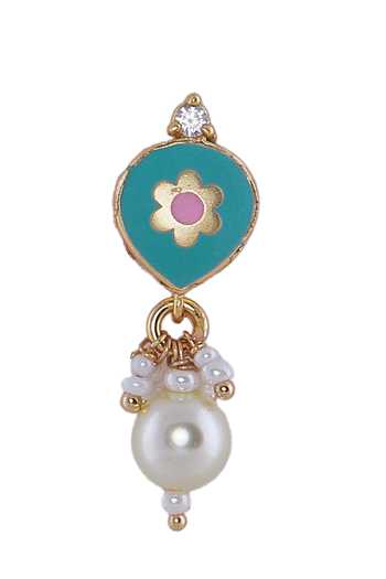 Nazaakat By Samara Singh Mint Pearls And Pink Floral Jewellery Set Online at Aza Fashions Nazaakat By Samara Singh_Mint Pearls And Pink Floral Jewellery Set _Online_at_Aza_Fashions