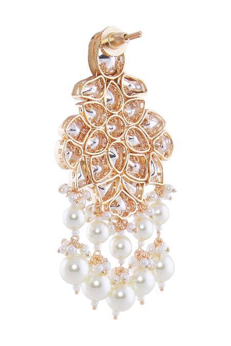 Nazaakat By Samara Singh Pink Rhinestones, Pearls Brass Necklace And Earring Set at Aza Fashions Nazaakat By Samara Singh_Pink Rhinestones, Pearls Brass Necklace And Earring Set _at_Aza_Fashions