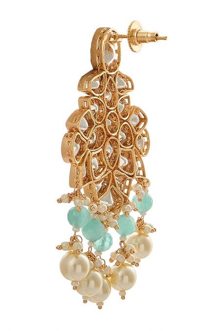 Nazaakat By Samara Singh Green Pearls Brass Beaded Jewellery Set Online at Aza Fashions Nazaakat By Samara Singh_Green Pearls Brass Beaded Jewellery Set _Online_at_Aza_Fashions