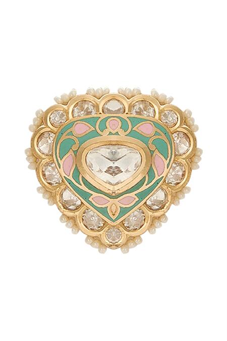 Shop_Nazaakat By Samara Singh_Mint And Pink Decorative Jewellery Set _Online_at_Aza_Fashions