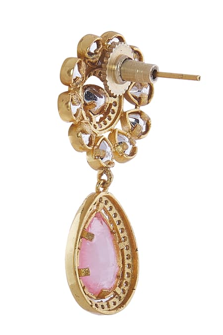 Nazaakat By Samara Singh Pink Rhinestones And Gold Necklace Set Online at Aza Fashions Nazaakat By Samara Singh_Pink Rhinestones And Gold Necklace Set _Online_at_Aza_Fashions