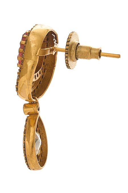 Nazaakat By Samara Singh_Red Stones Embellished Jewellery Set _Online_at_Aza_Fashions