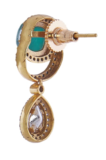 Nazaakat By Samara Singh_Aqua Stones Embellished Jewellery Set _Online_at_Aza_Fashions