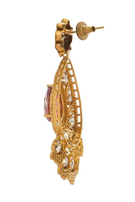 Nazaakat By Samara Singh Red Stones Embellished Jewellery Set Online at Aza Fashions Nazaakat By Samara Singh_Red Stones Embellished Jewellery Set _Online_at_Aza_Fashions