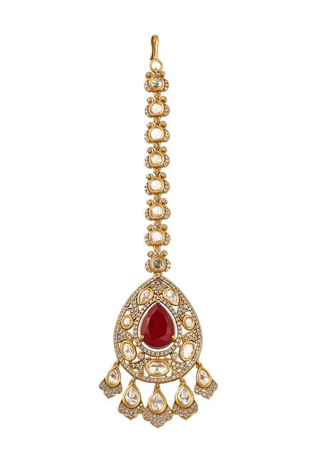 Buy Nazaakat By Samara Singh Red Stones Embellished Jewellery Set Online at Aza Fashions Buy_Nazaakat By Samara Singh_Red Stones Embellished Jewellery Set _Online_at_Aza_Fashions