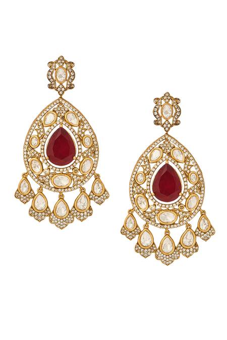 Buy Nazaakat By Samara Singh Red Stones Embellished Jewellery Set Buy_Nazaakat By Samara Singh_Red Stones Embellished Jewellery Set