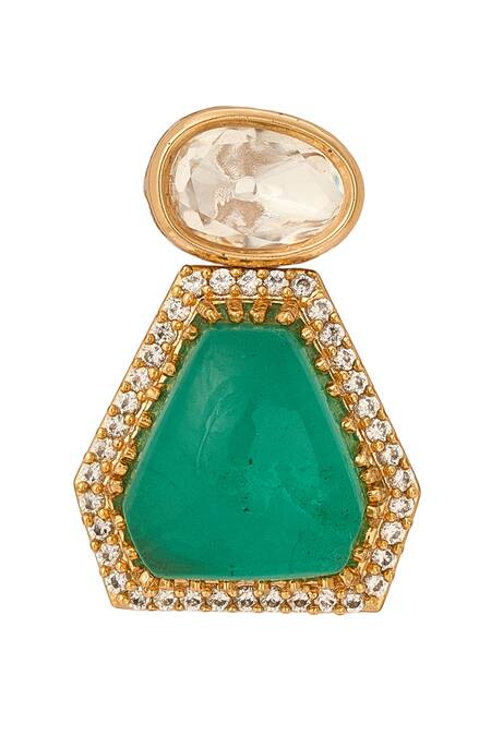 Buy Nazaakat By Samara Singh Multi Color Stones Pink And Green Embellished Jewellery Set Buy_Nazaakat By Samara Singh_Multi Color Stones Pink And Green Embellished Jewellery Set