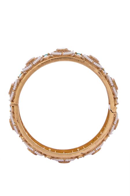 Buy Nazaakat By Samara Singh Green Gold Embellished Bangle Set Online at Aza Fashions Buy_Nazaakat By Samara Singh_Green Gold Embellished Bangle Set _Online_at_Aza_Fashions