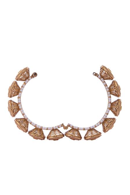 Nazaakat By Samara Singh_Gold Plated Brass Decorative Bangle _Online_at_Aza_Fashions