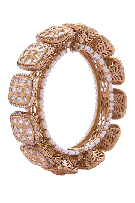 Buy_Nazaakat By Samara Singh_Gold Plated Brass Decorative Bangle _Online_at_Aza_Fashions