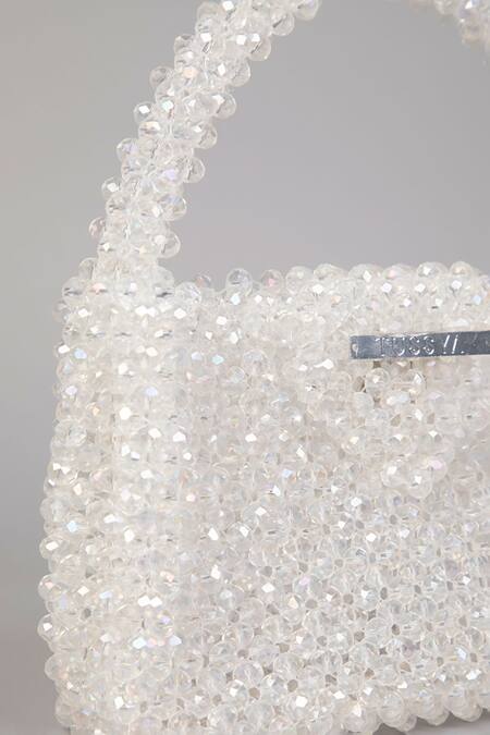 Buy Tussya White Opal Crystal Handbag Online at Aza Fashions Buy_Tussya_White Opal Crystal Handbag_Online_at_Aza_Fashions