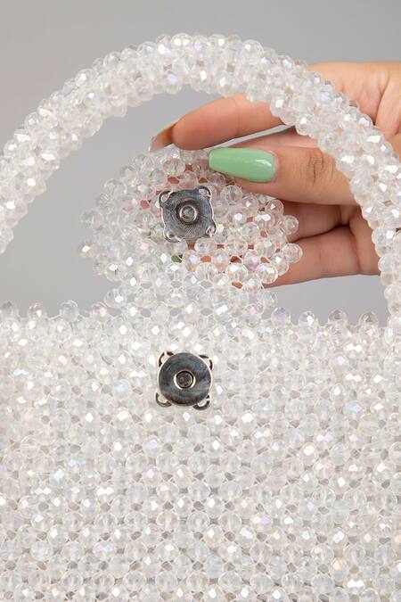 Buy Tussya White Opal Crystal Handbag Buy_Tussya_White Opal Crystal Handbag