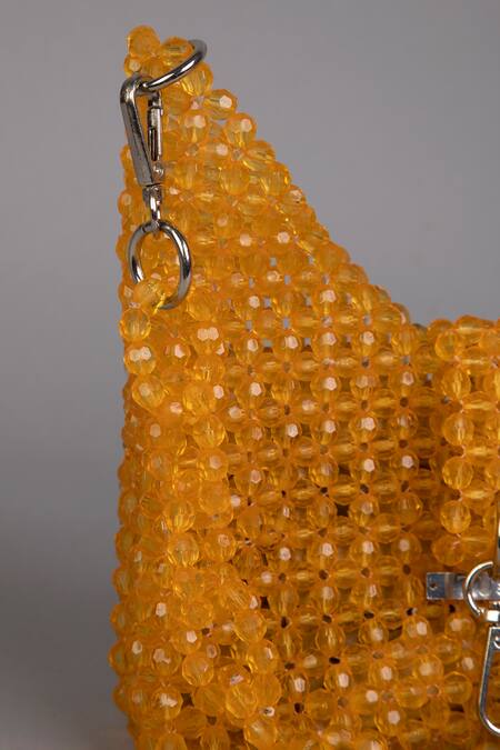 Shop Tussya Yellow Crystals Geometric Handbag Online at Aza Fashions Shop_Tussya_Yellow Crystals Geometric Handbag_Online_at_Aza_Fashions