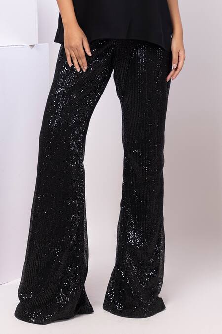 Buy Smriti By Anju Agarwal Black Applique, Sequins Off-shoulder Floral Pant Set Online at Aza Fashions Buy_Smriti By Anju Agarwal_Black Applique, Sequins Off-shoulder Floral Pant Set _Online_at_Aza_Fashions