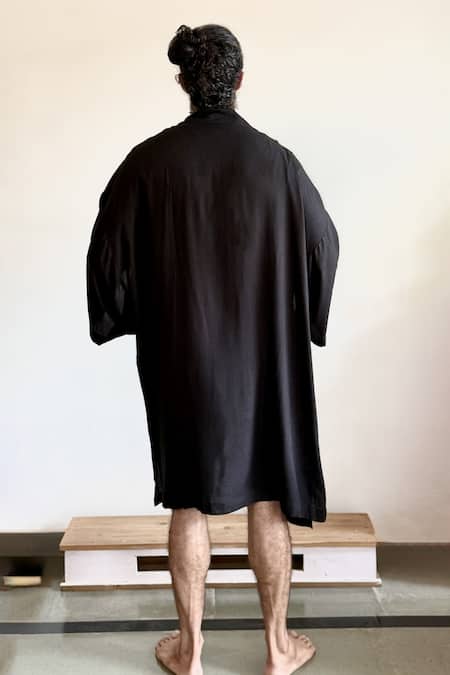 Aliaum Black Handcrafted Kimono Jacket 