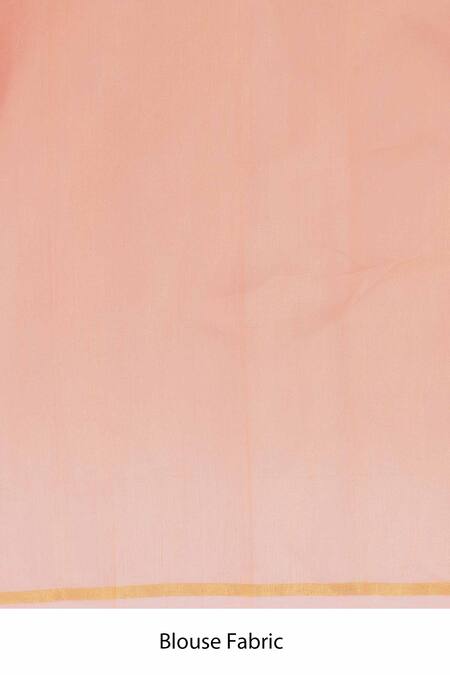Amaara_Peach Chanderi Silk Handloom Pure Tissue Saree _Online_at_Aza_Fashions
