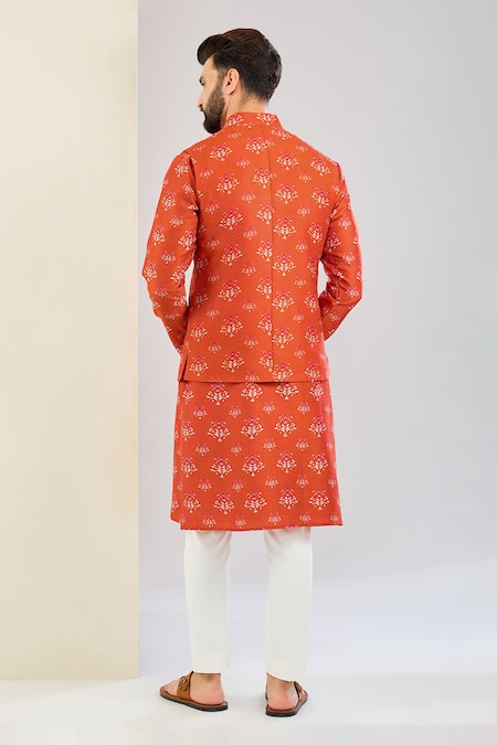 Shreyansh Designs Floral Print Chanderi Bundi Set 