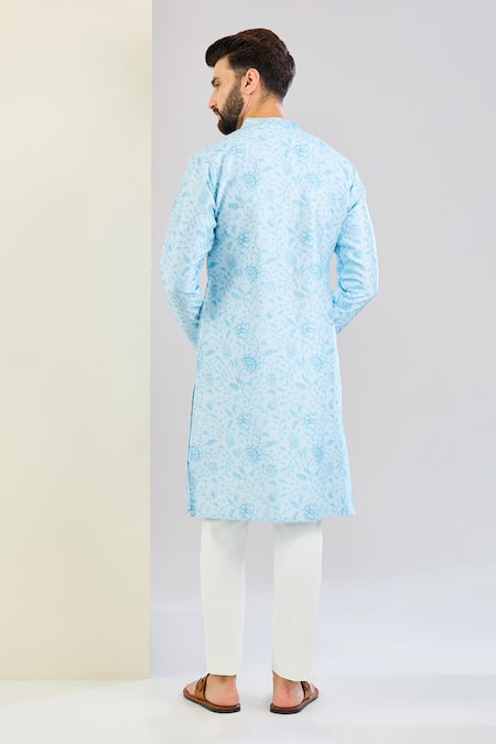 Shreyansh Designs Floral Print Chanderi Silk Kurta Set 
