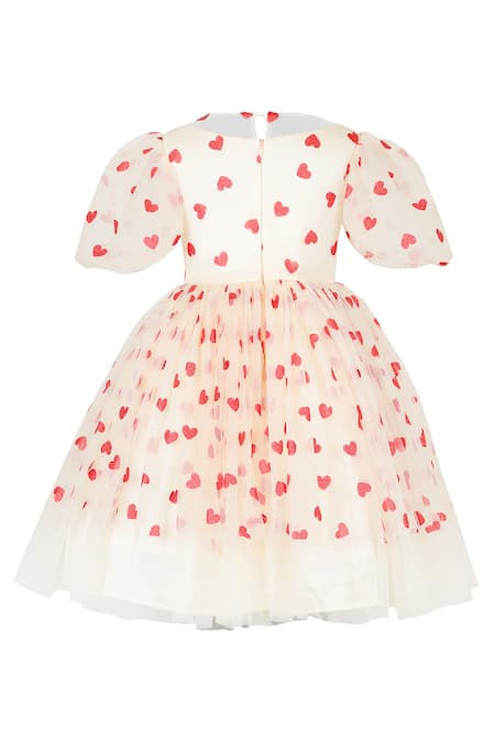 Buy Stella Rossa By Les Petits White Satin, Tulle Glitter Sweetheart Dress Online at Aza Fashions Buy_Stella Rossa By Les Petits_White Satin, Tulle Glitter Sweetheart Dress_Online_at_Aza_Fashions