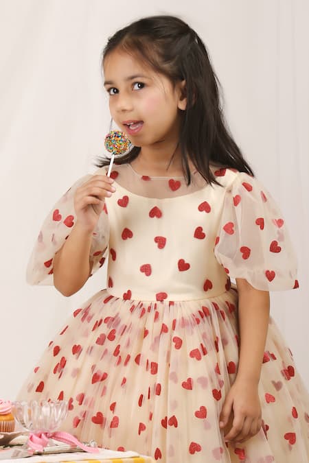 Stella Rossa By Les Petits White Satin, Tulle Glitter Sweetheart Dress at Aza Fashions Stella Rossa By Les Petits_White Satin, Tulle Glitter Sweetheart Dress_at_Aza_Fashions