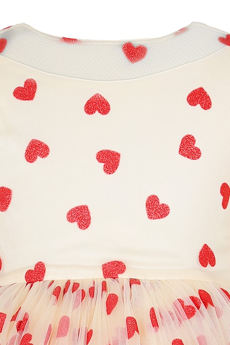 Shop Stella Rossa By Les Petits White Satin, Tulle Glitter Sweetheart Dress Shop_Stella Rossa By Les Petits_White Satin, Tulle Glitter Sweetheart Dress