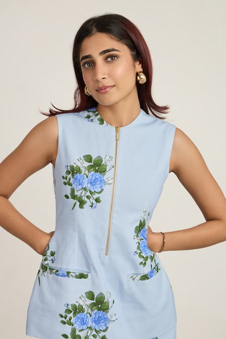 The Whole Nine Yards Floral Printed Top & Pencil Skirt Set 