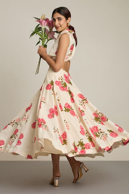 The Whole Nine Yards Floral Printed Crop Top & Maxi Skirt Set 